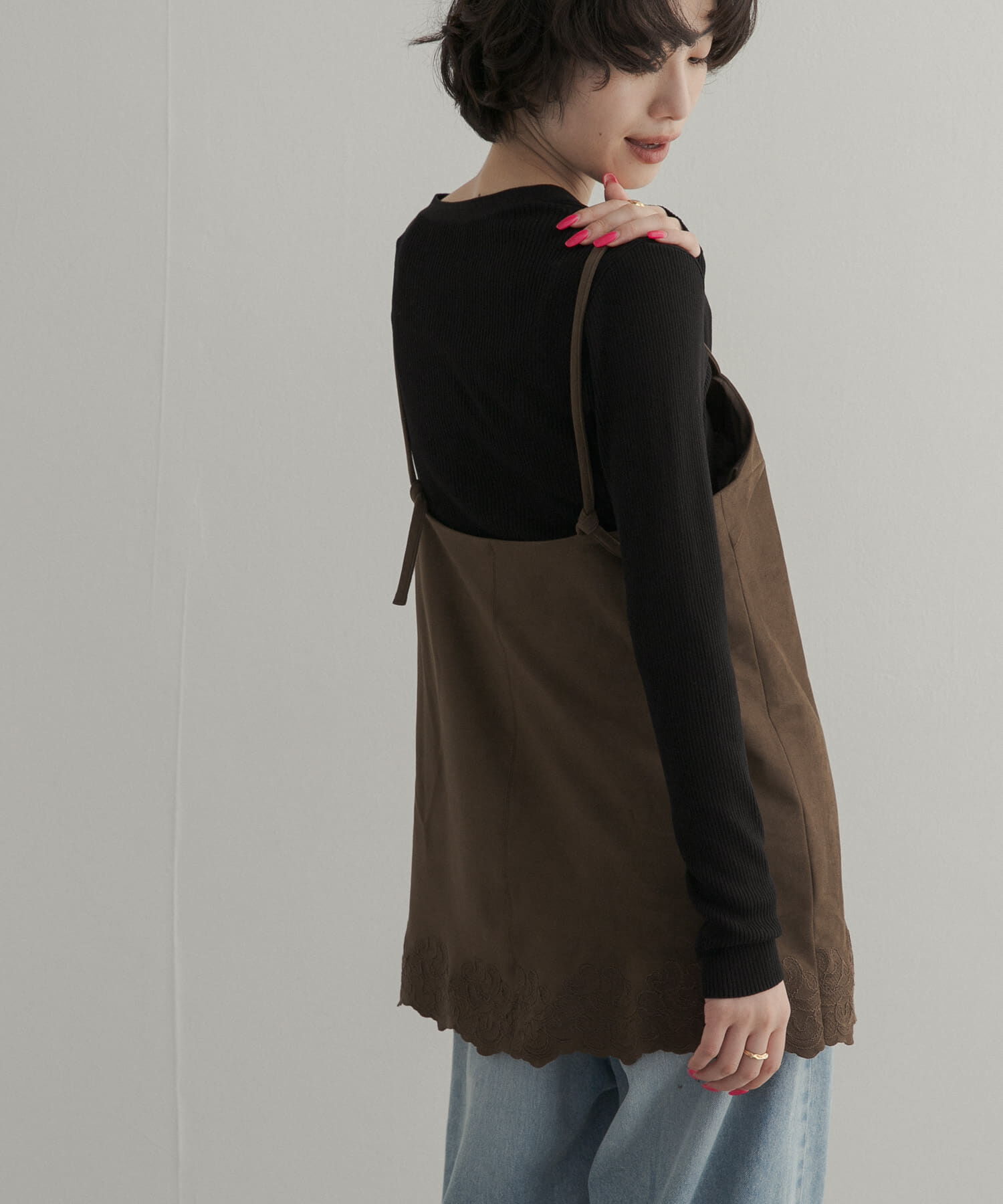 URBAN RESEARCH DOORS「ヘム刺繍スエードライクキャミソール」|その他|