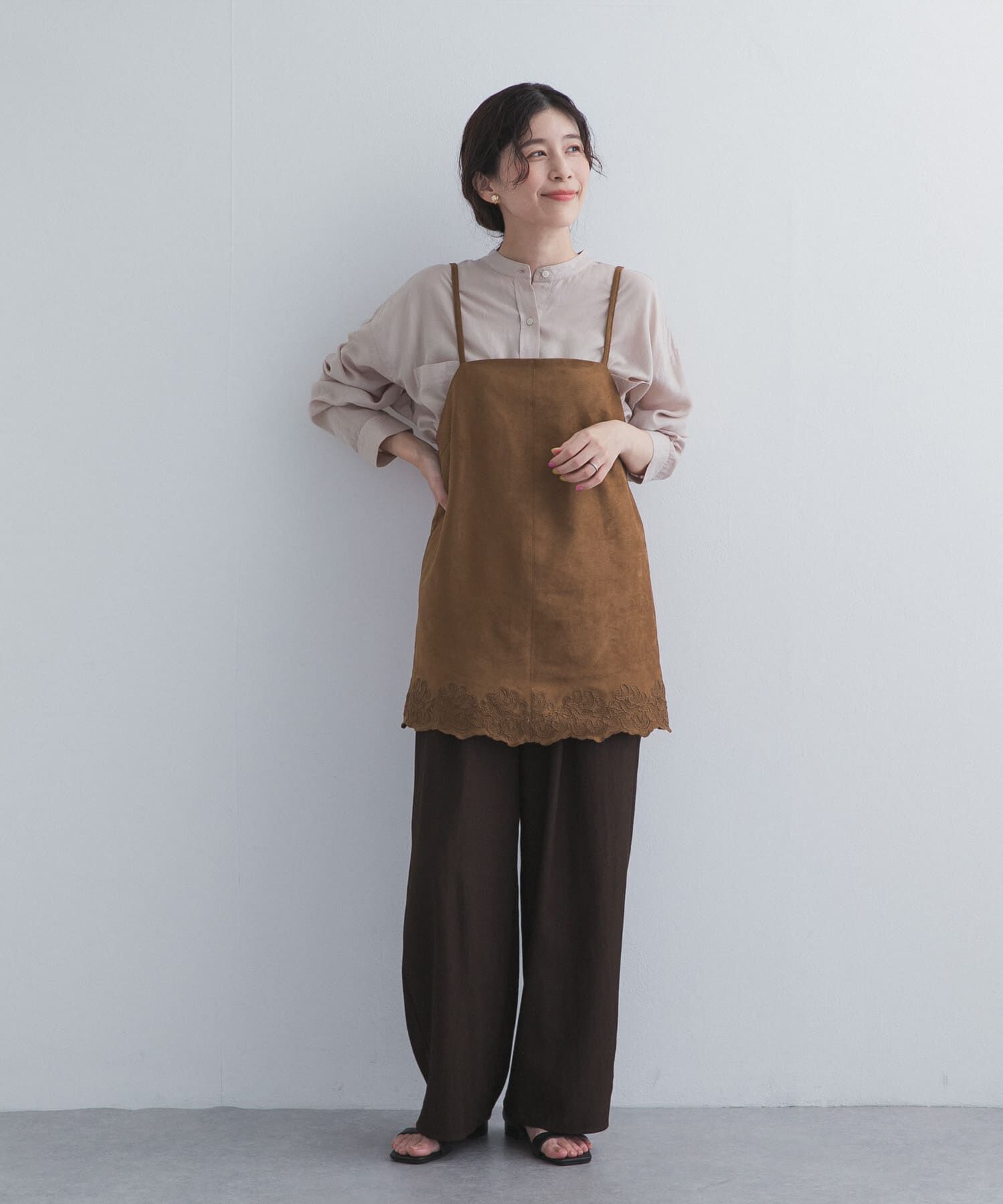 URBAN RESEARCH DOORS「ヘム刺繍スエードライクキャミソール」|その他|