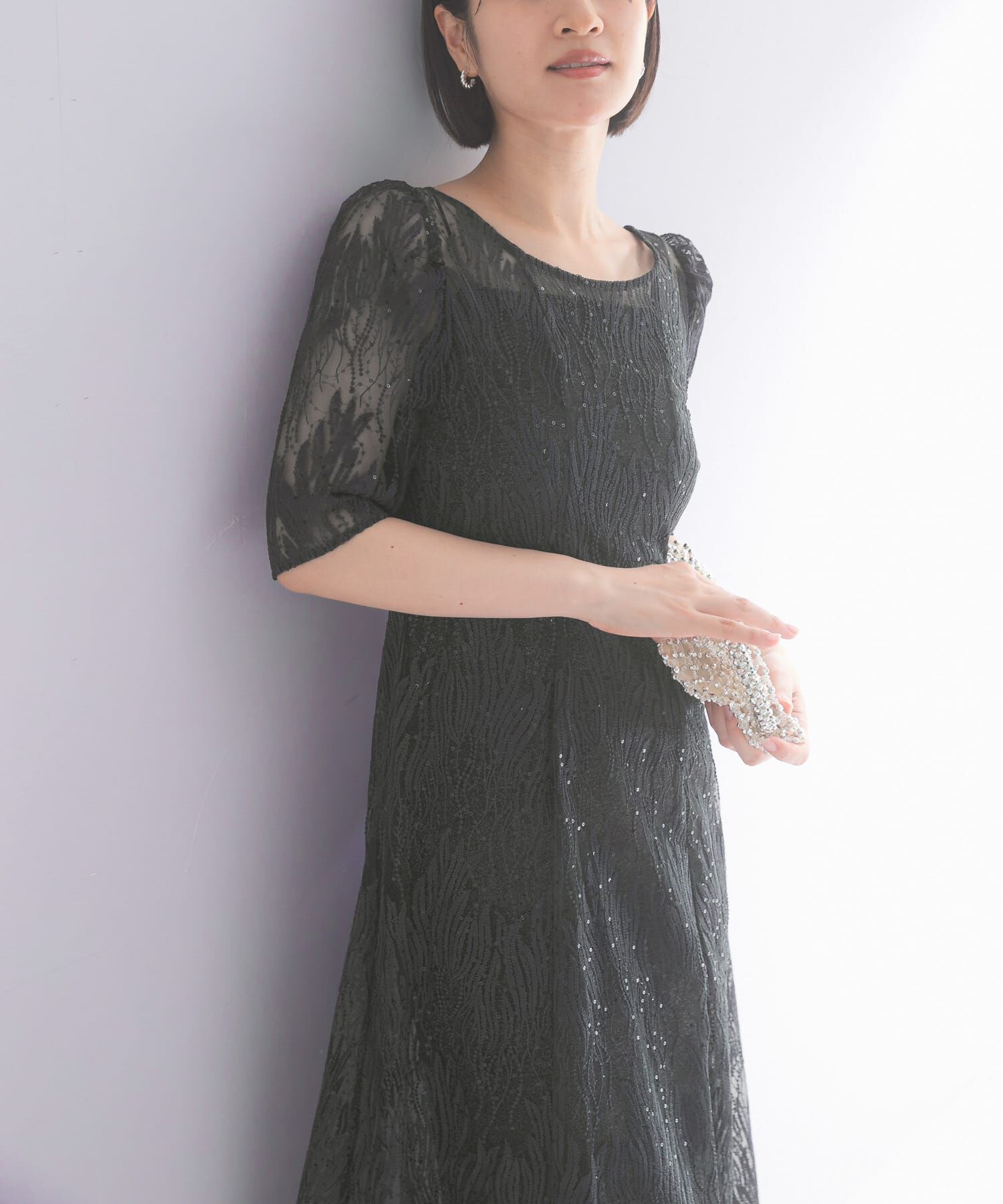 URBAN RESEARCH ROSSO「kaene　スパンコールアネモネドレス」|ワンピース|