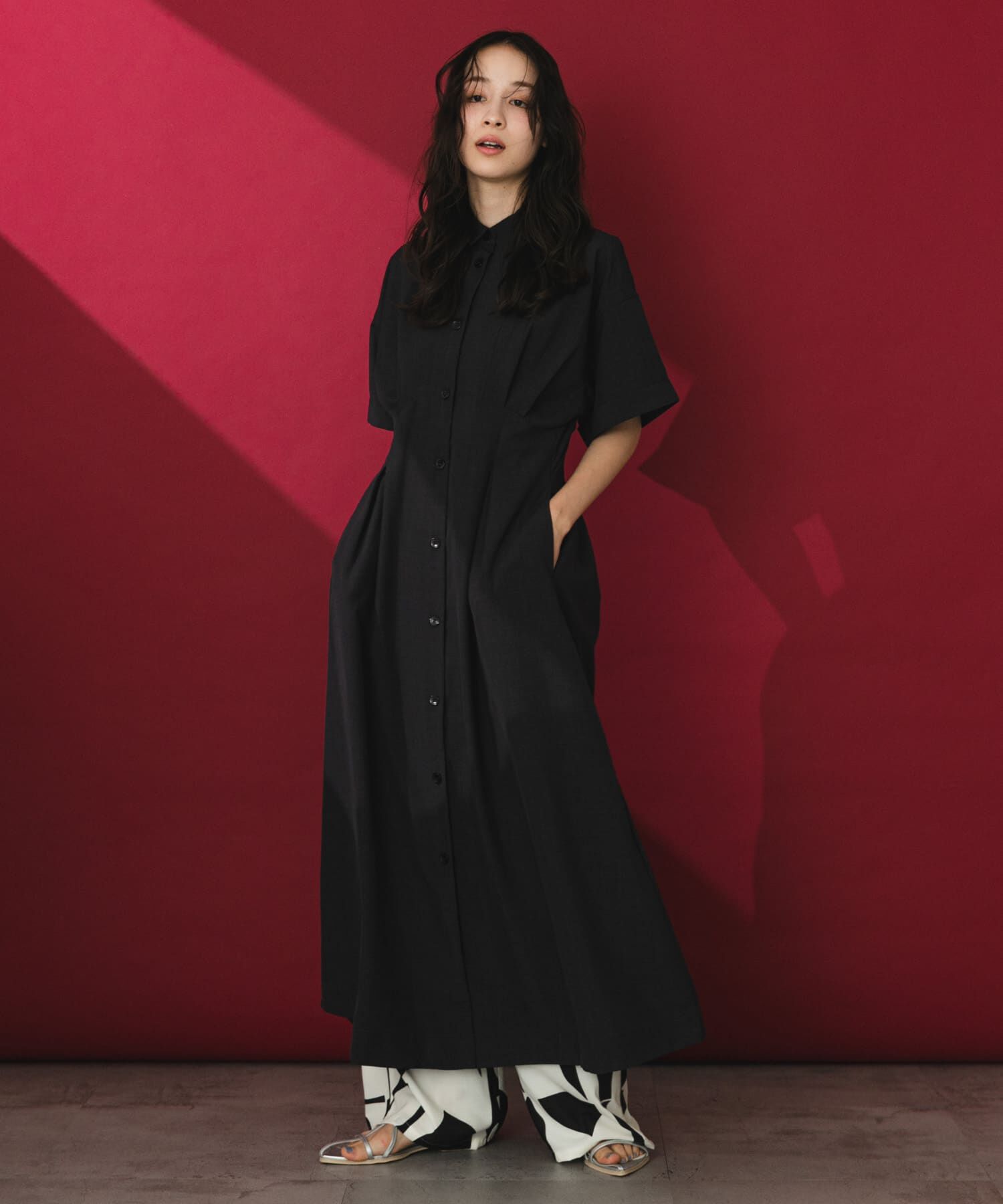 SENSE OF PLACE by URBAN RESEARCH「『UR TECH DRYLUXE』リネンライクワンピース」|ワンピース|