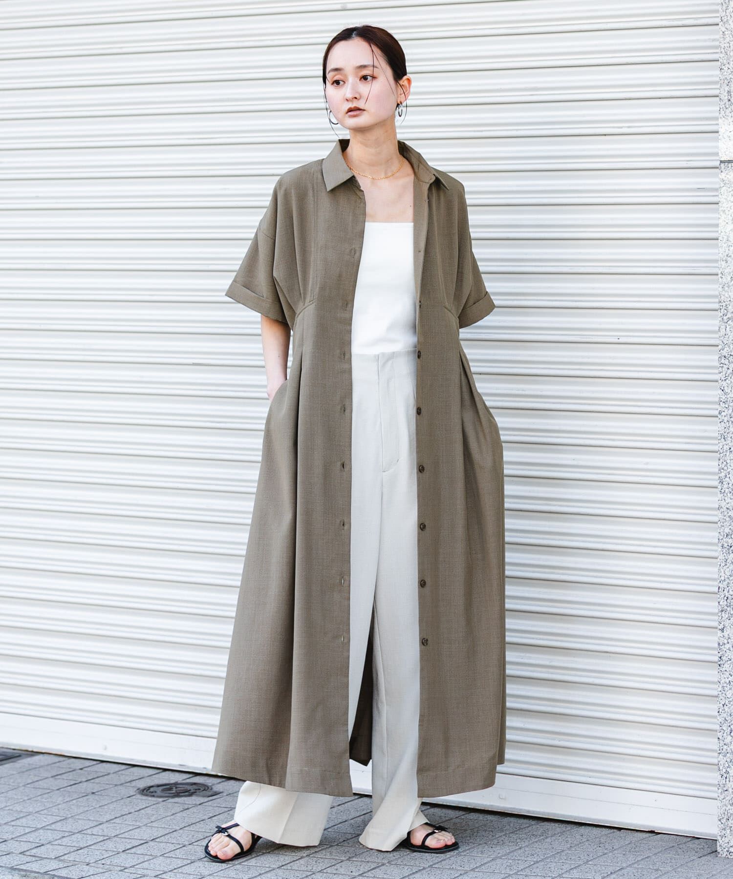 SENSE OF PLACE by URBAN RESEARCH「『UR TECH DRYLUXE』リネンライクワンピース」|ワンピース|