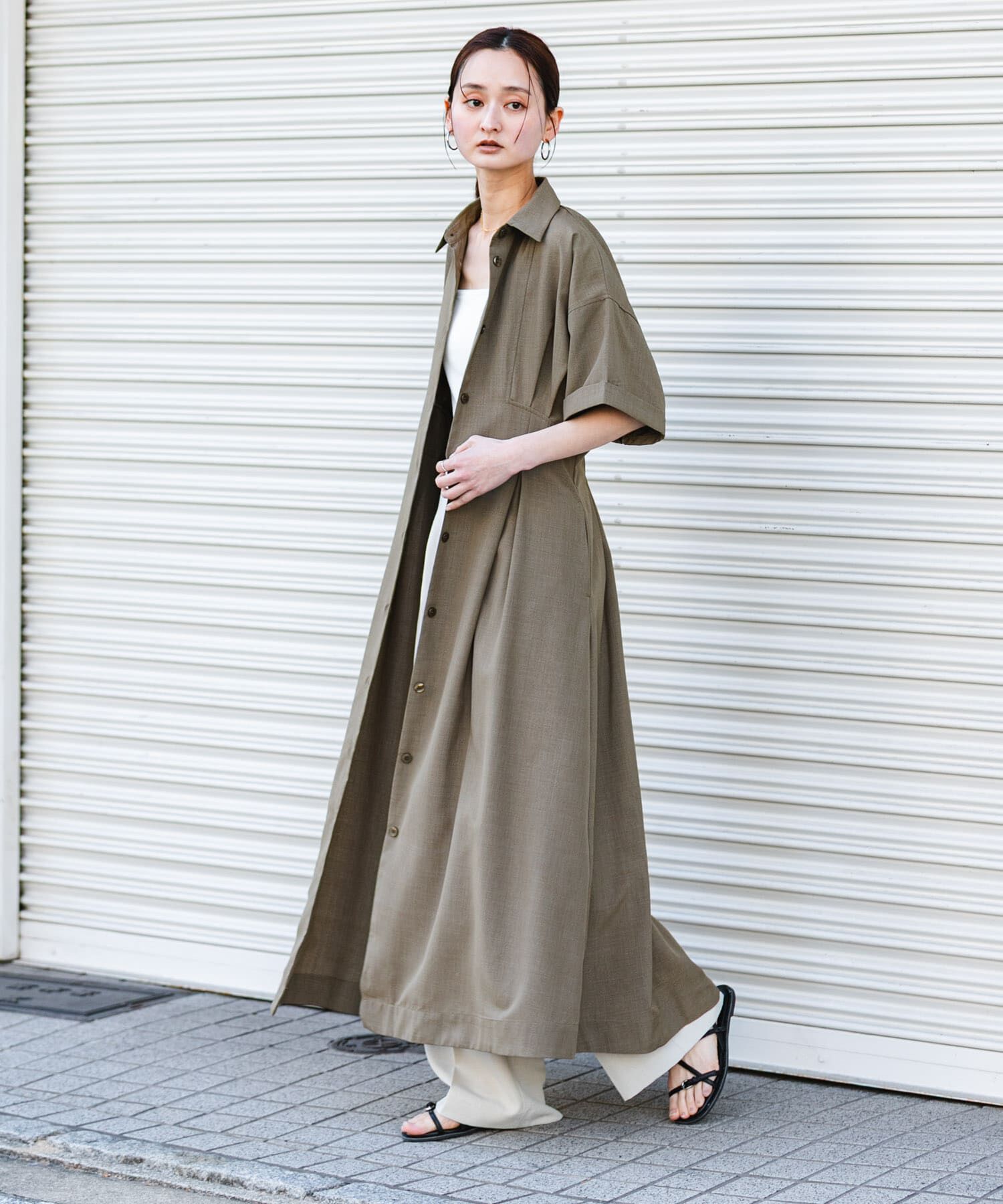 SENSE OF PLACE by URBAN RESEARCH「『UR TECH DRYLUXE』リネンライクワンピース」|ワンピース|