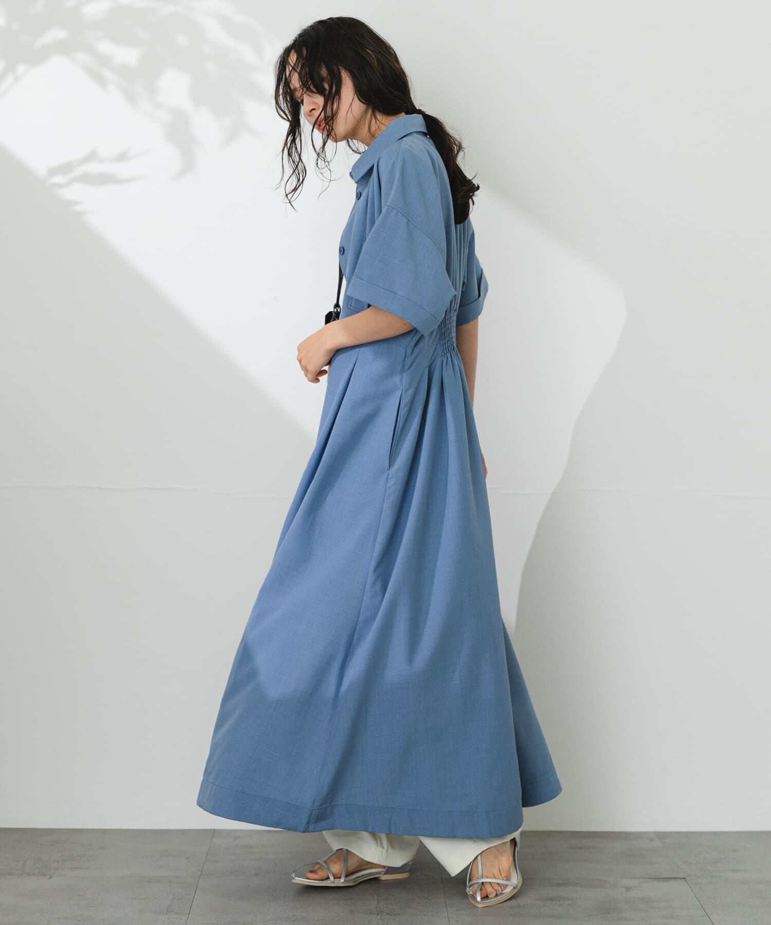 SENSE OF PLACE by URBAN RESEARCH「『UR TECH DRYLUXE』リネンライクワンピース」|ワンピース|