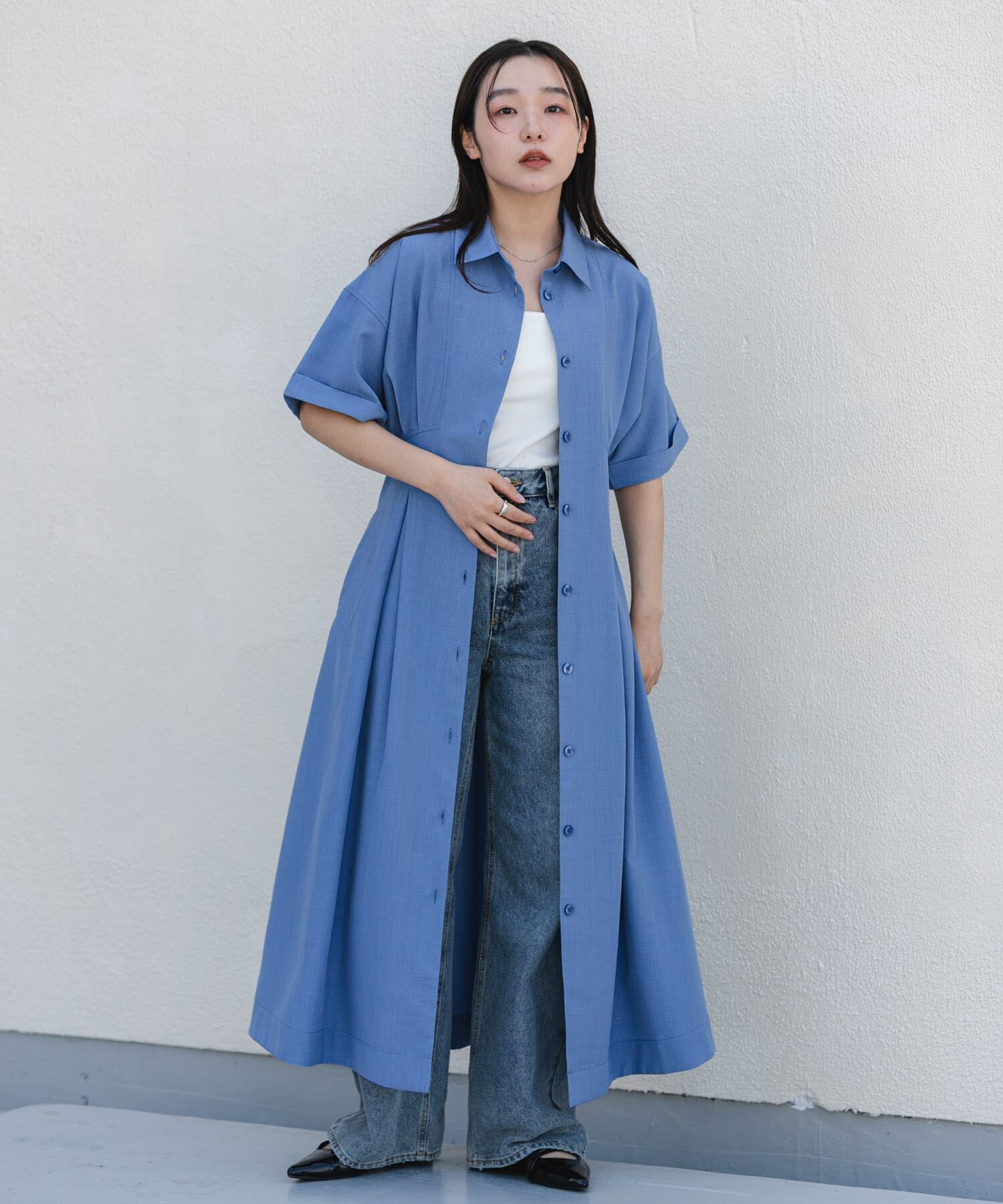 SENSE OF PLACE by URBAN RESEARCH「『UR TECH DRYLUXE』リネンライクワンピース」|ワンピース|
