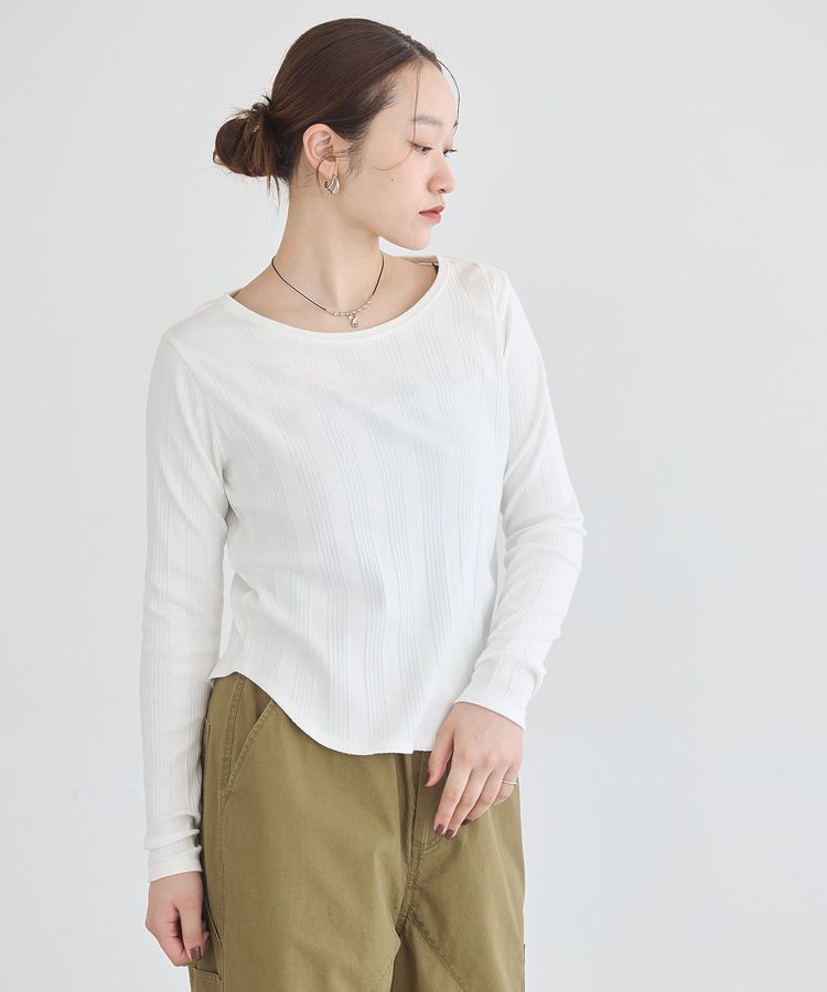 earth music&ecology「ランダムリブプルオーバー」|Tシャツ・カットソー|