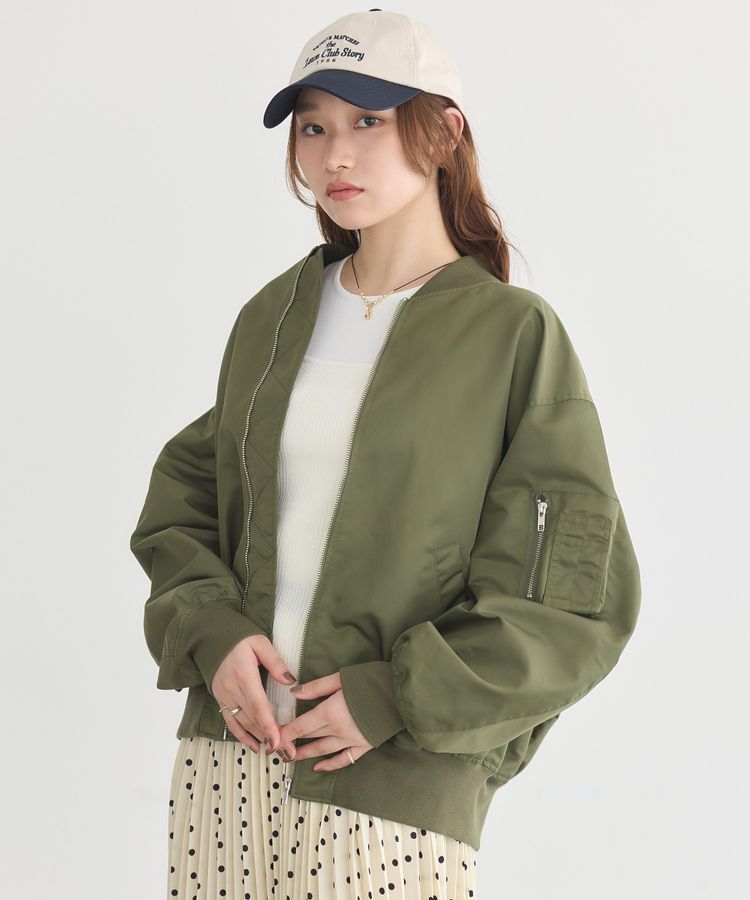 earth music&ecology「MA-1」|ブルゾン・スタジャン|Khaki
