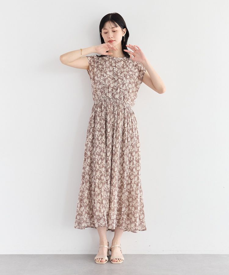 YECCA VECCA「花柄プリーツワンピース」|ワンピース|