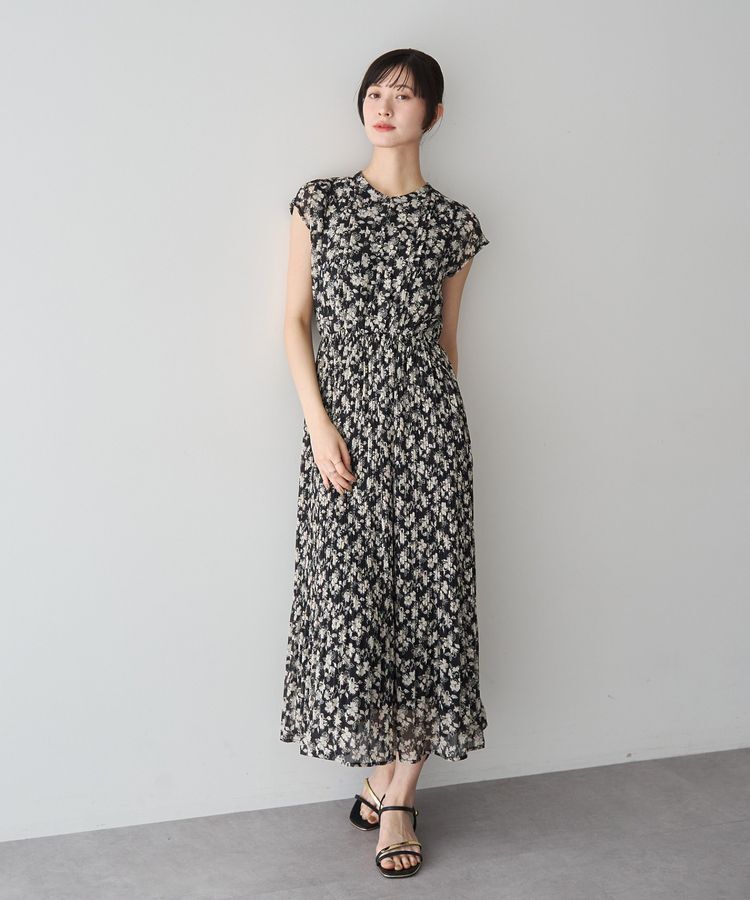 YECCA VECCA「花柄プリーツワンピース」|ワンピース|