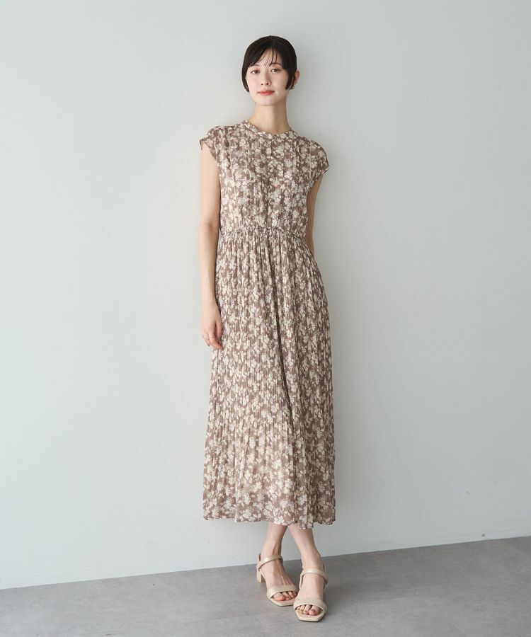 YECCA VECCA「花柄プリーツワンピース」|ワンピース|
