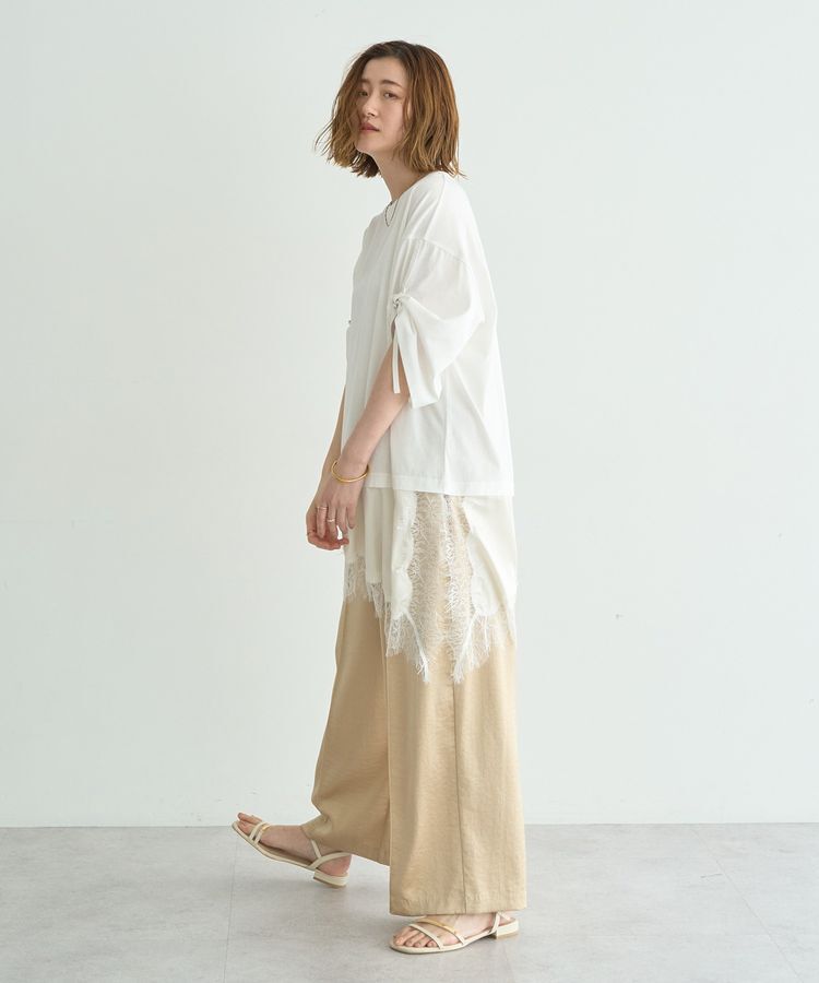 Editt by YECCA VECCA「ドロストスリーブヘムレースTee」|Tシャツ・カットソー|