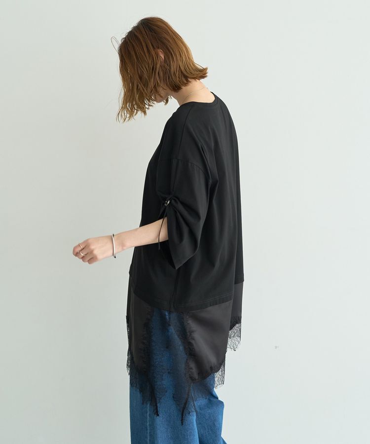 Editt by YECCA VECCA「ドロストスリーブヘムレースTee」|Tシャツ・カットソー|