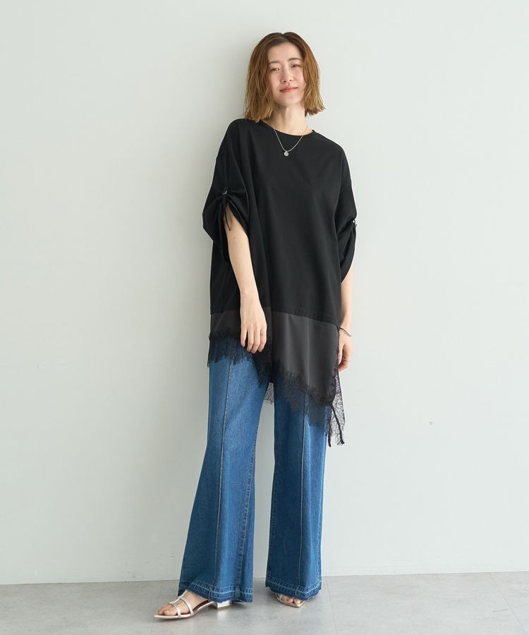 Editt by YECCA VECCA「ドロストスリーブヘムレースTee」|Tシャツ・カットソー|
