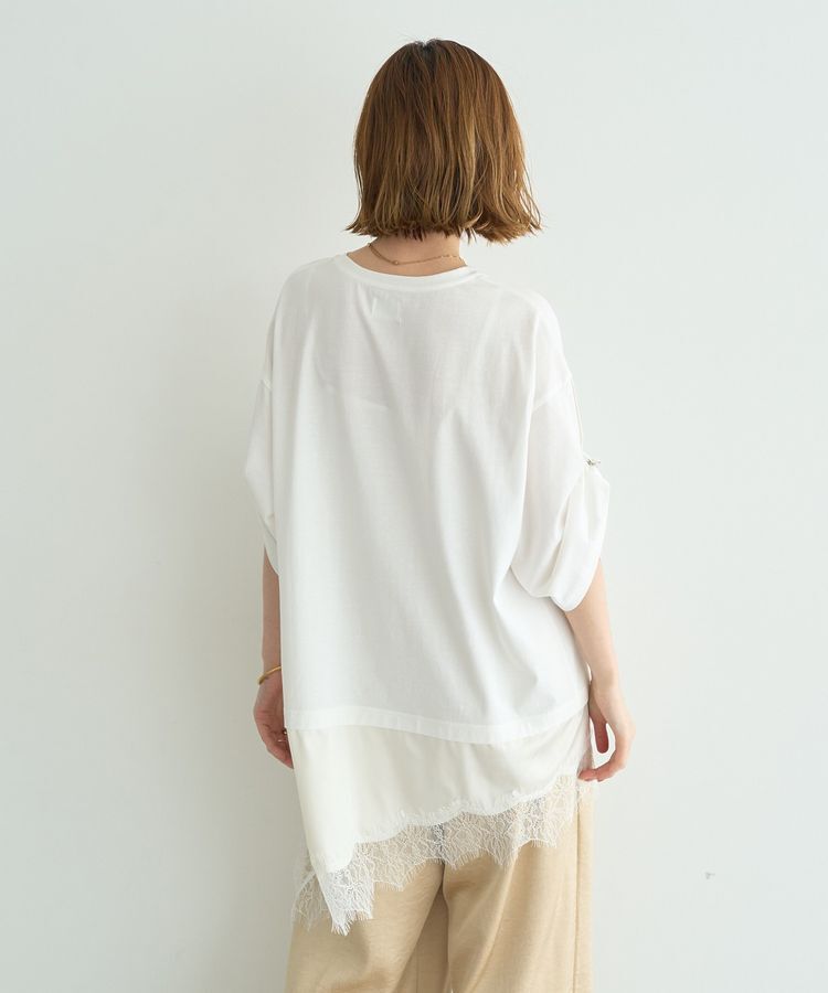 Editt by YECCA VECCA「ドロストスリーブヘムレースTee」|Tシャツ・カットソー|