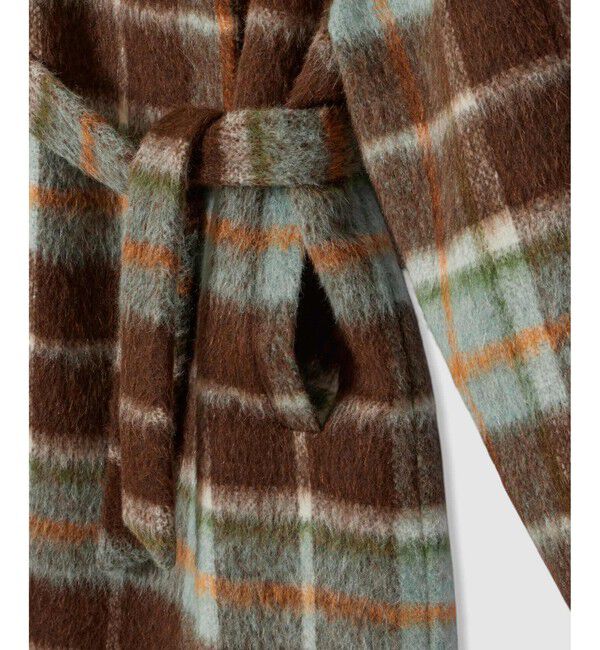 allureville「シャギーチェックベルテッドコート」|ダッフルコート|