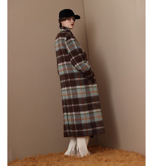 allureville「シャギーチェックベルテッドコート」|ダッフルコート|