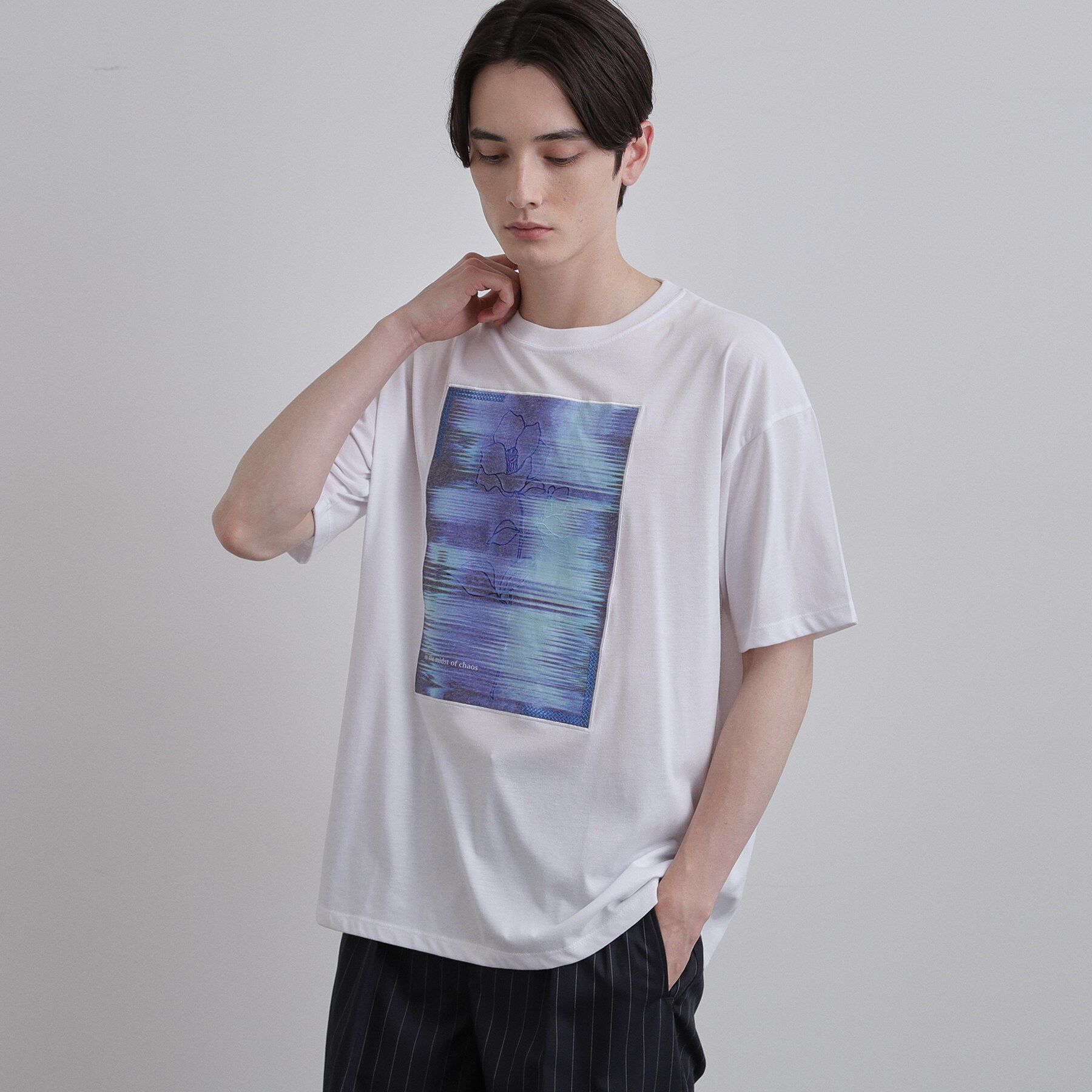 tk.TAKEO KIKUCHI「クロス刺繍フォトTシャツ」|Tシャツ・カットソー|