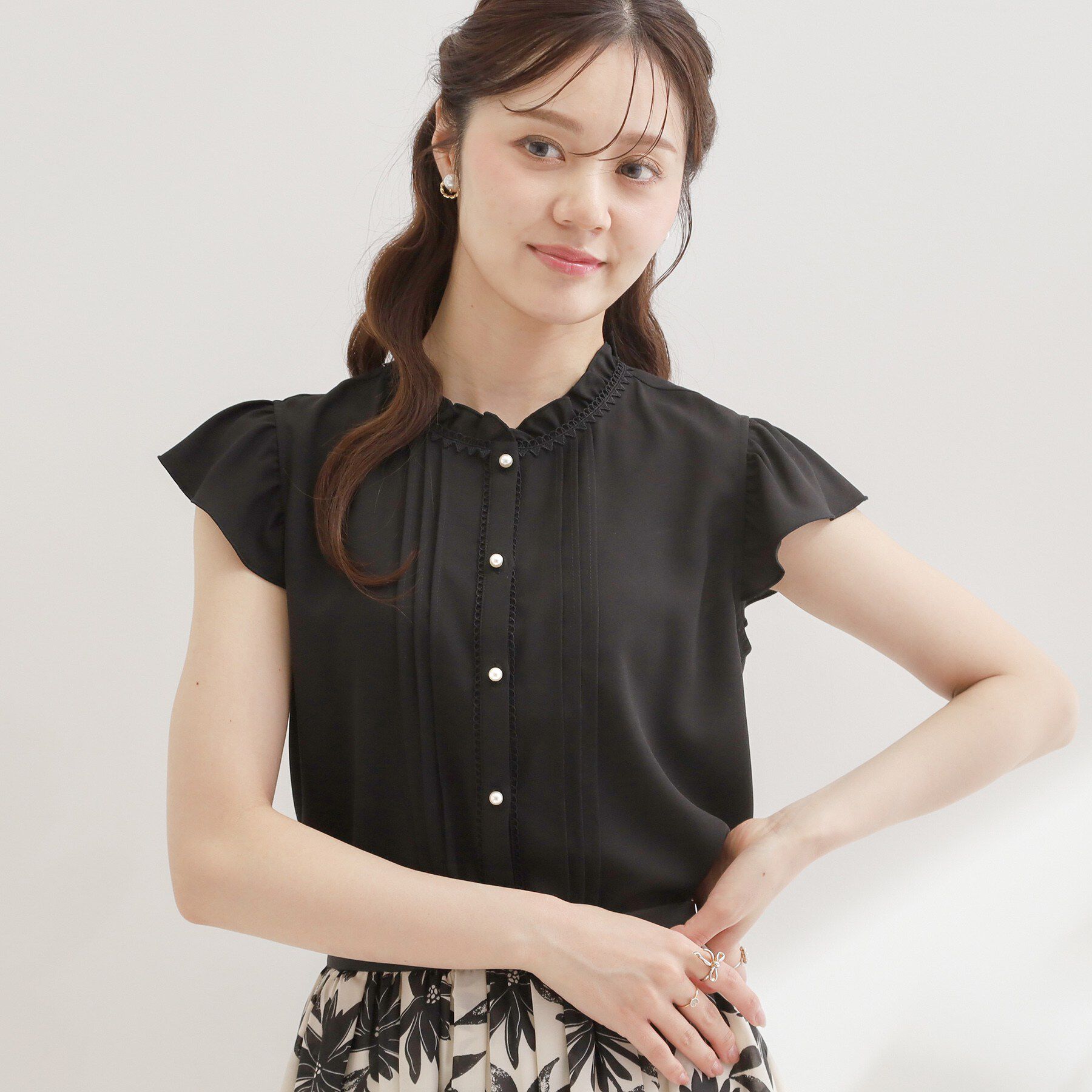 Couture broach「【洗える】ピコレース ピンタックブラウス」|シャツ・ブラウス|