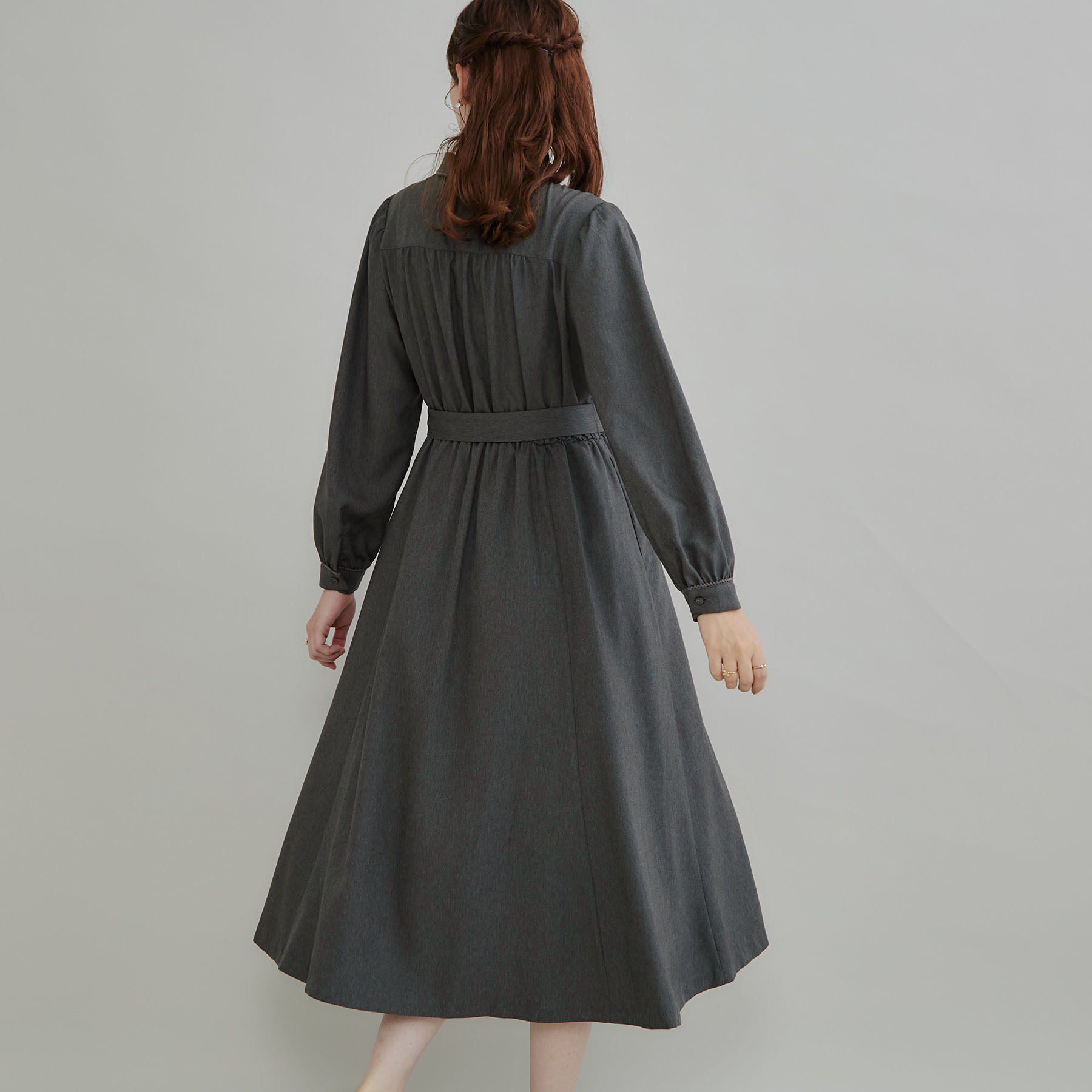 Couture broach「【落ち感やわらか】ピコレース シャツワンピース」|ワンピース|