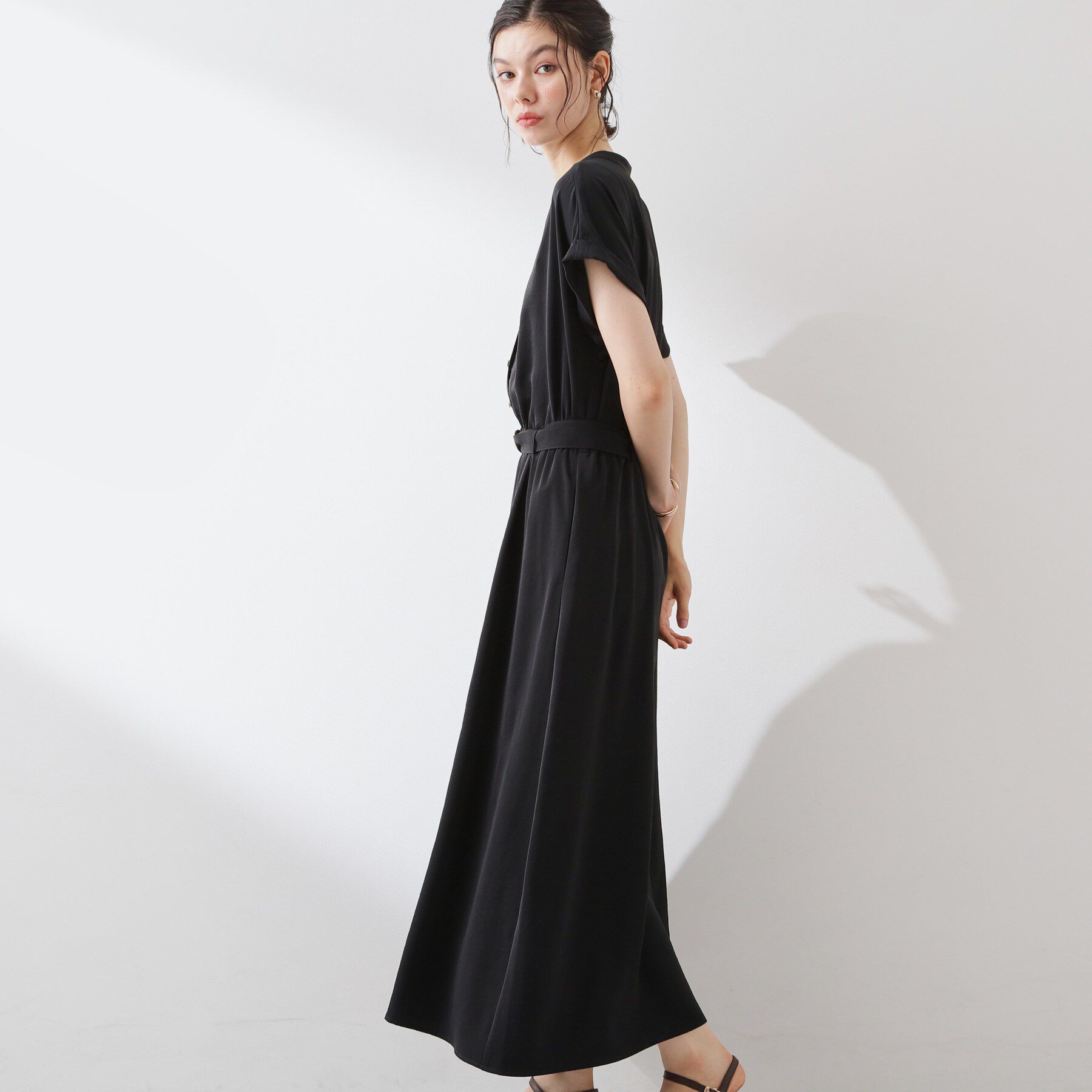 THE SHOP TK「【M-XL/防しわ/UV】やみつきになる とろみスキッパーワンピース」|ワンピース|