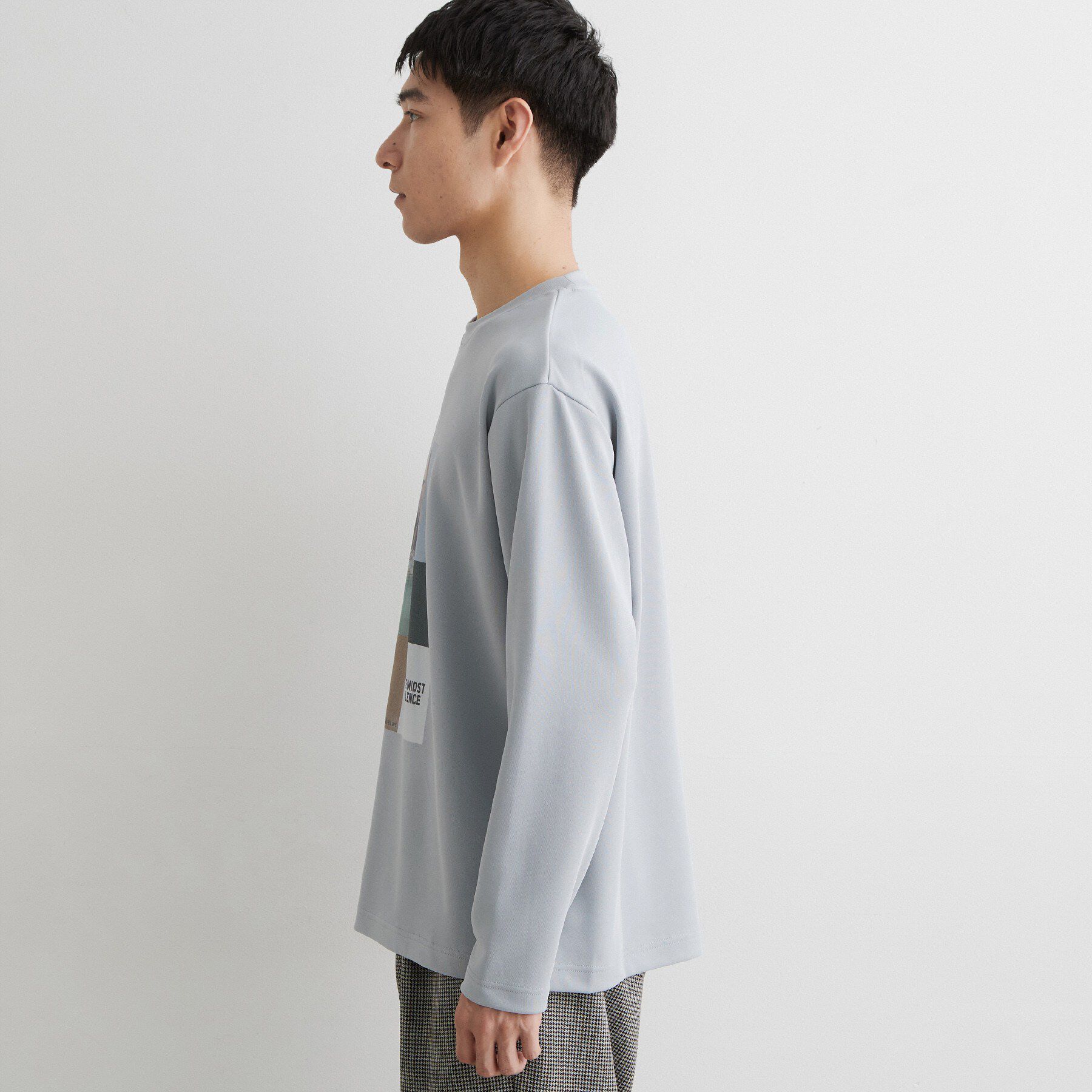 THE SHOP TK「【洗濯機OK】ポンチ長袖フォト長袖Tシャツ」|Tシャツ・カットソー|