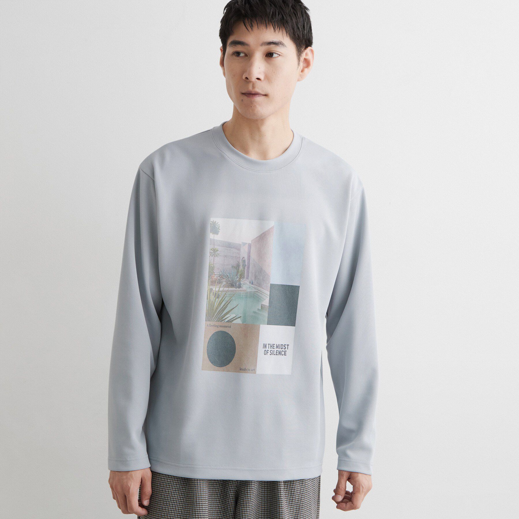 THE SHOP TK「【洗濯機OK】ポンチ長袖フォト長袖Tシャツ」|Tシャツ・カットソー|