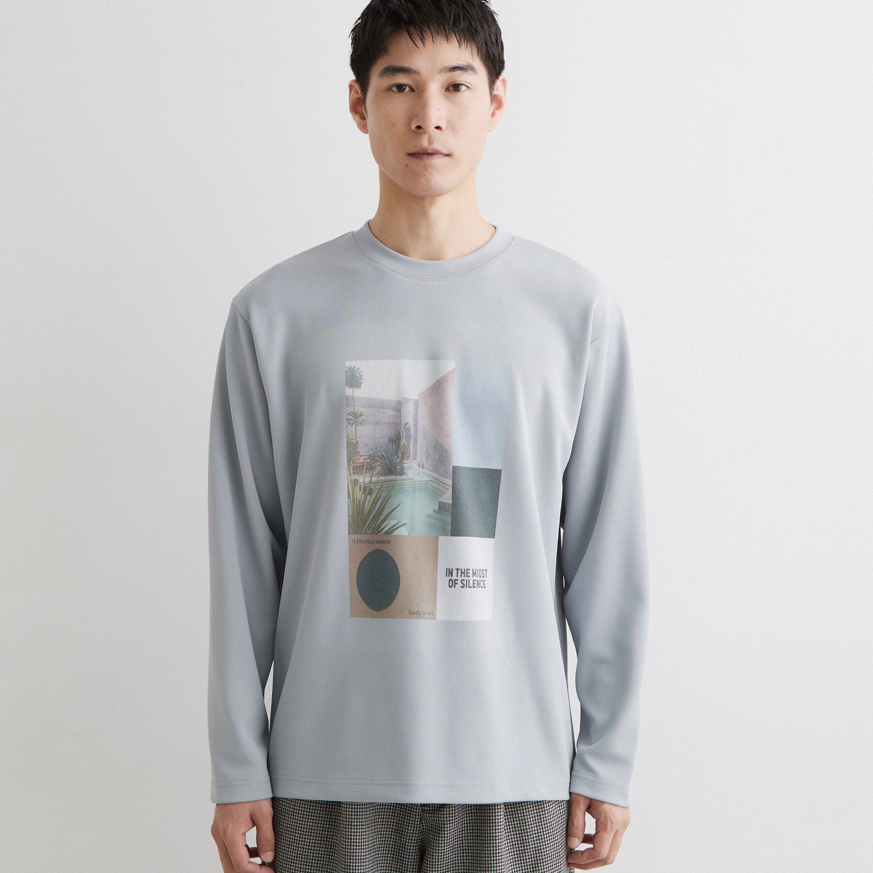 THE SHOP TK「【洗濯機OK】ポンチ長袖フォト長袖Tシャツ」|Tシャツ・カットソー|