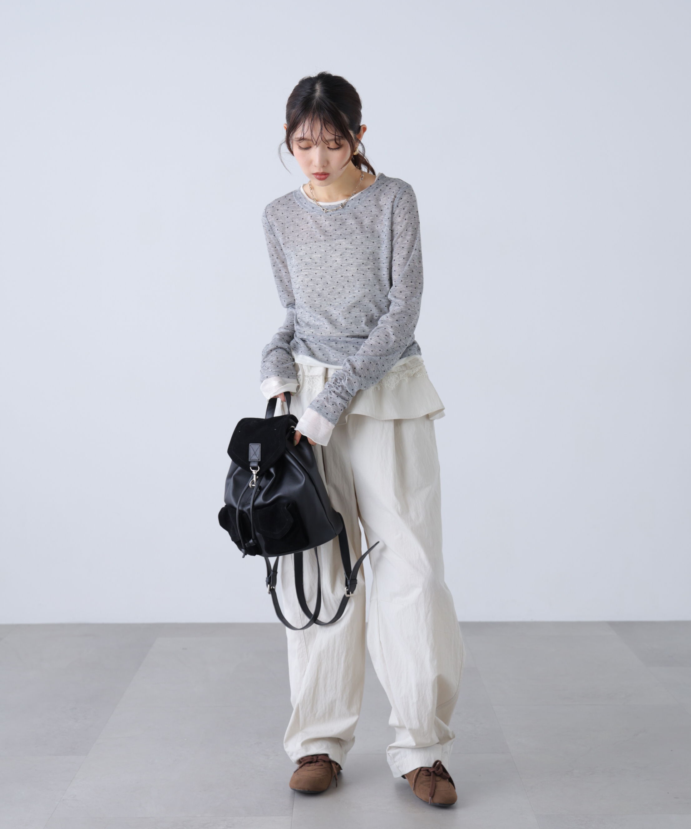  「シアーテレコレイヤード風カットソー」|Tシャツ・カットソー|
