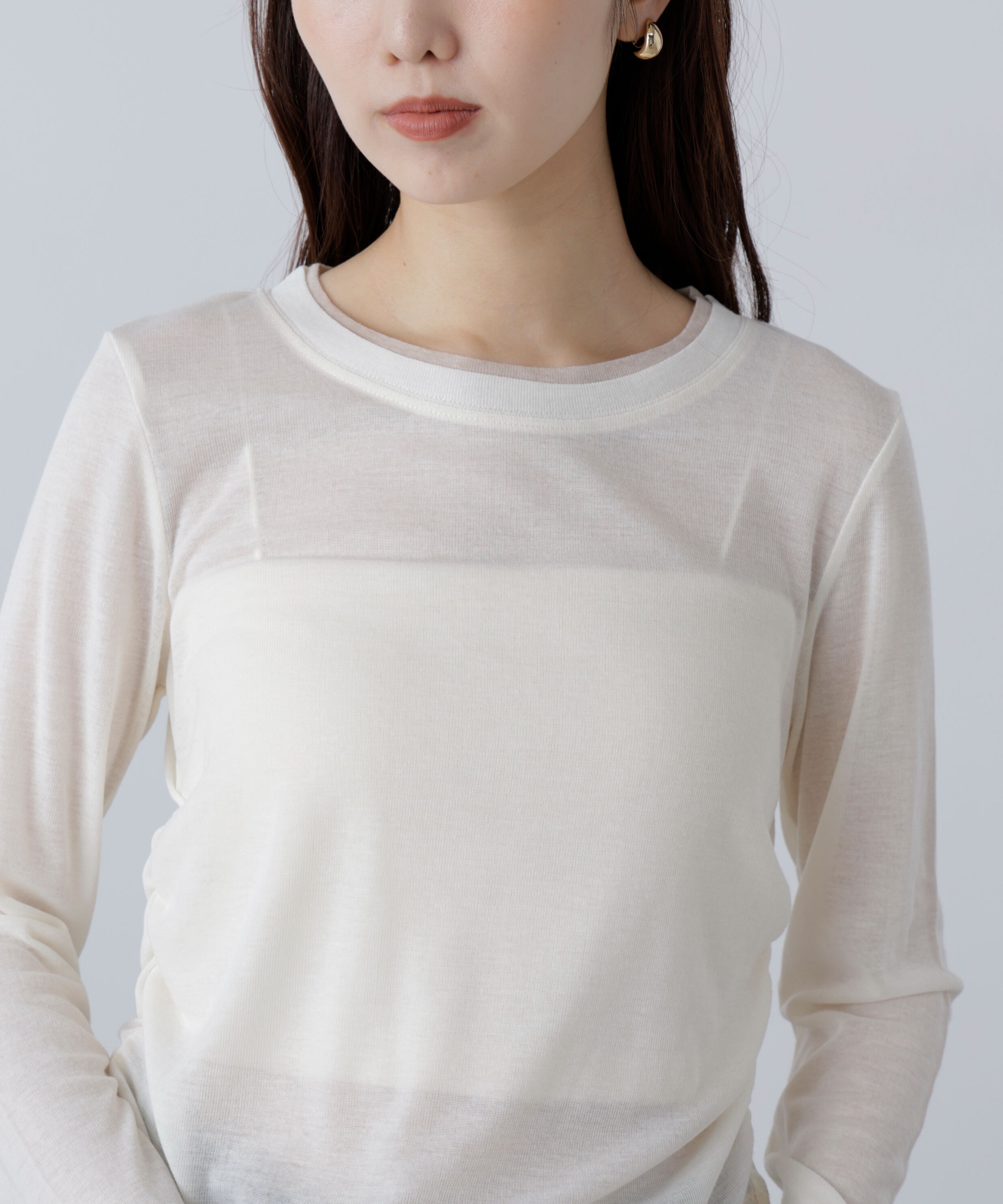  「シアーテレコレイヤード風カットソー」|Tシャツ・カットソー|