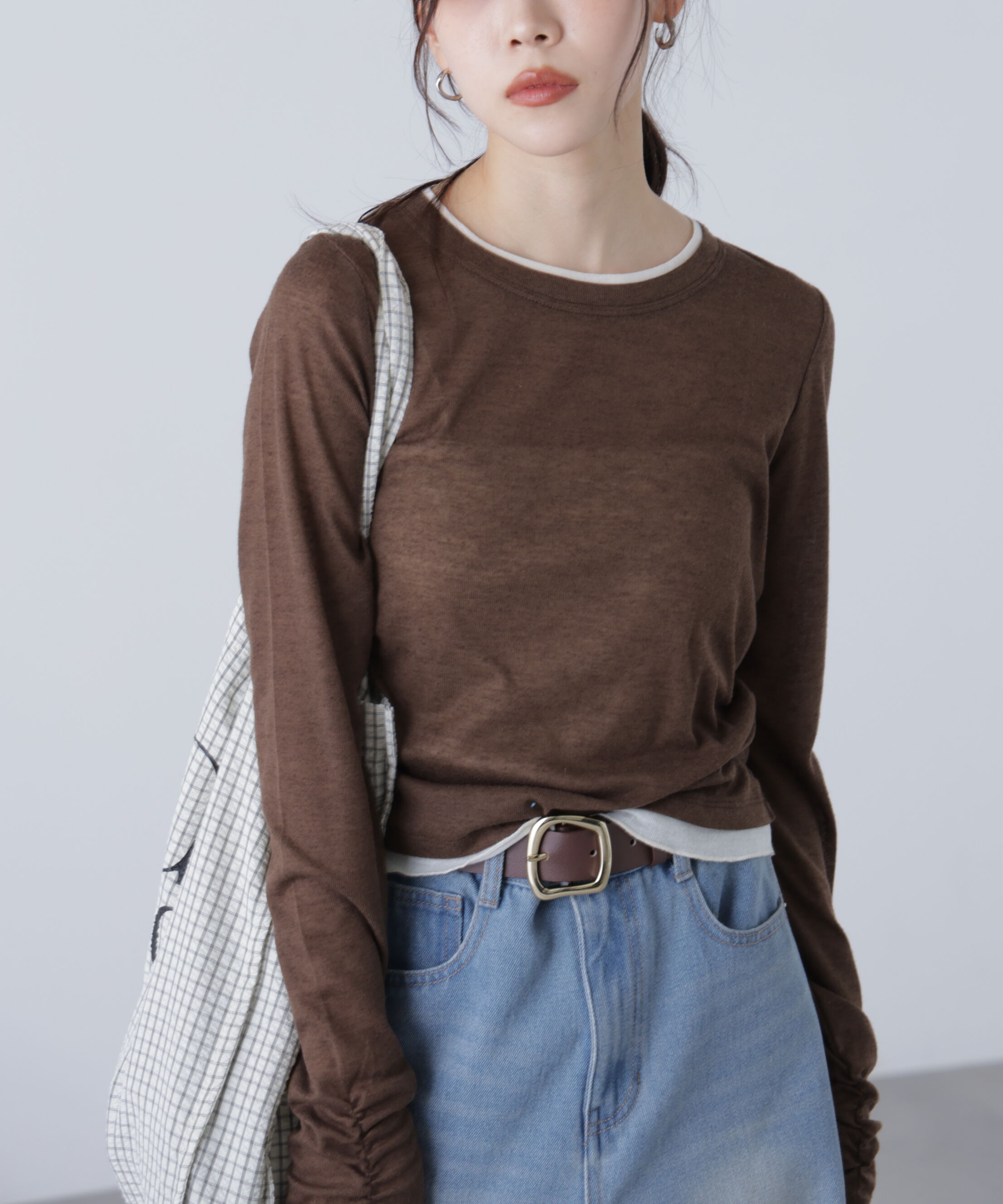  「シアーテレコレイヤード風カットソー」|Tシャツ・カットソー|