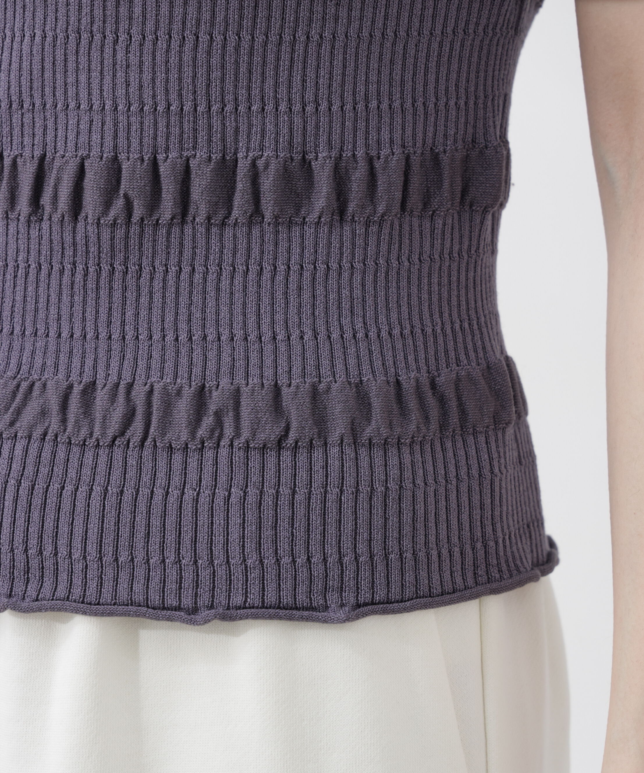 PROPORTION BODY DRESSING「〈a/mie〉変形リブニット 26SS」|カーディガン|