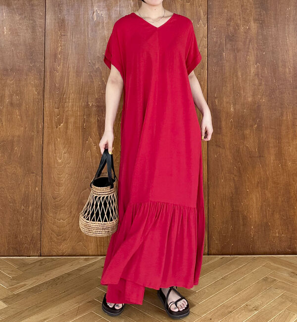 Doux archives「タッセル付き２ＷＡＹワンピース」|ワンピース|RED