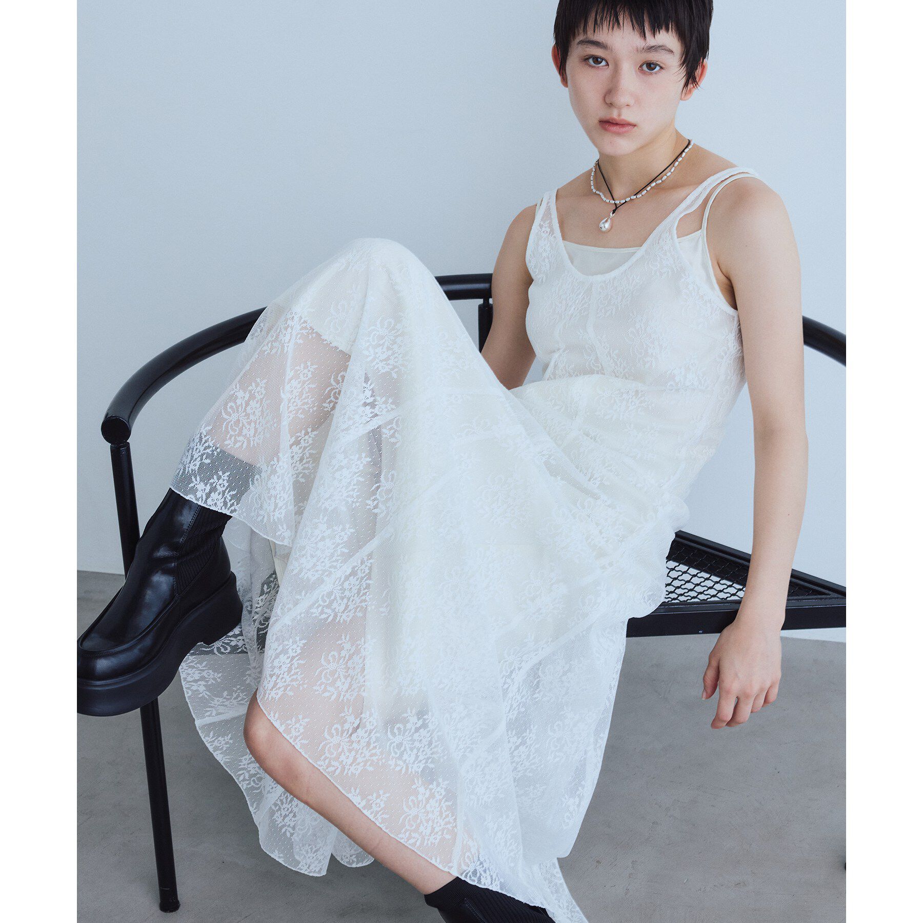 CODE A「UKI UKI＊CODE A｜veil lace dress」|ワンピース|