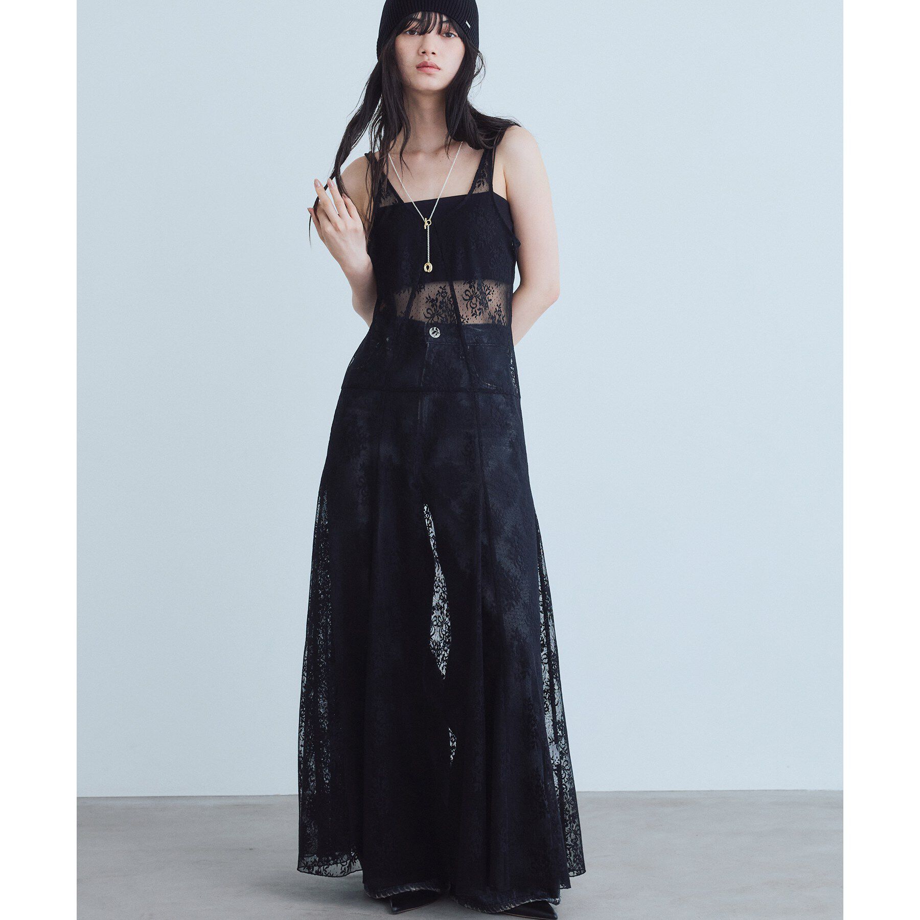CODE A「UKI UKI＊CODE A｜veil lace dress」|ワンピース|ブラック(019)