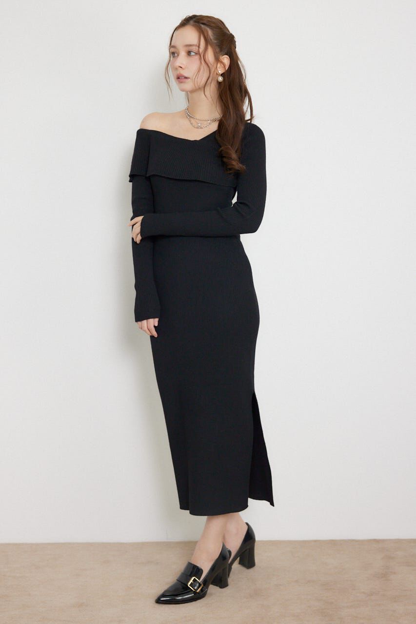 rienda「カシュクールワンショルダーニットタイトワンピース」|ワンピース|