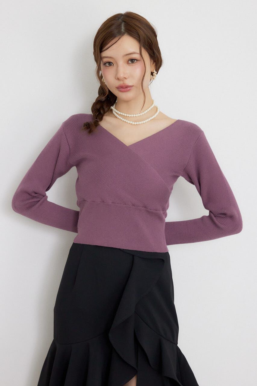 rienda「カシュクール2WAYウォッシャブルニットトップス」|ニット・セーター|D/PUR3