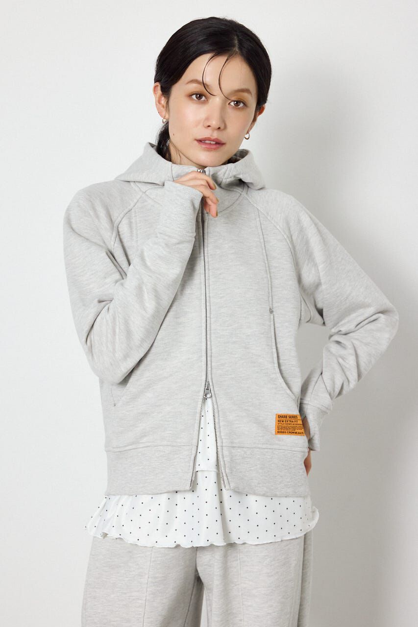 RODEO CROWNS「(UNISEX)SHARE スタンドネックジップパーカー」|パーカー|L/T.GRY1