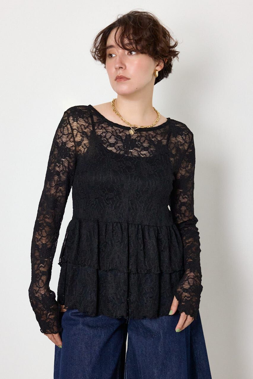 RODEO CROWNS「アソートフリルペプラムトップス」|Tシャツ・カットソー|BLK