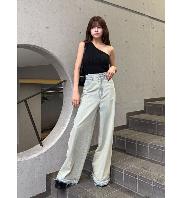 MURUA「サイドZIPスリットワイドデニム【セットアップ着用可】」|デニム|