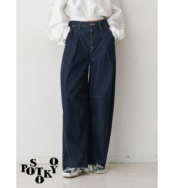 jouetie「【Something &times;PosTokyo】PANEL BALLON WIDE DENIM」|デニム|インディゴ