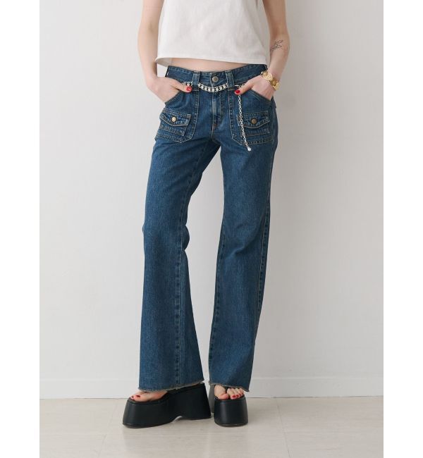 jouetie「【SOMETHING&times;PosTokyo】BUSH FLARE DENIM」|デニム|ブルー