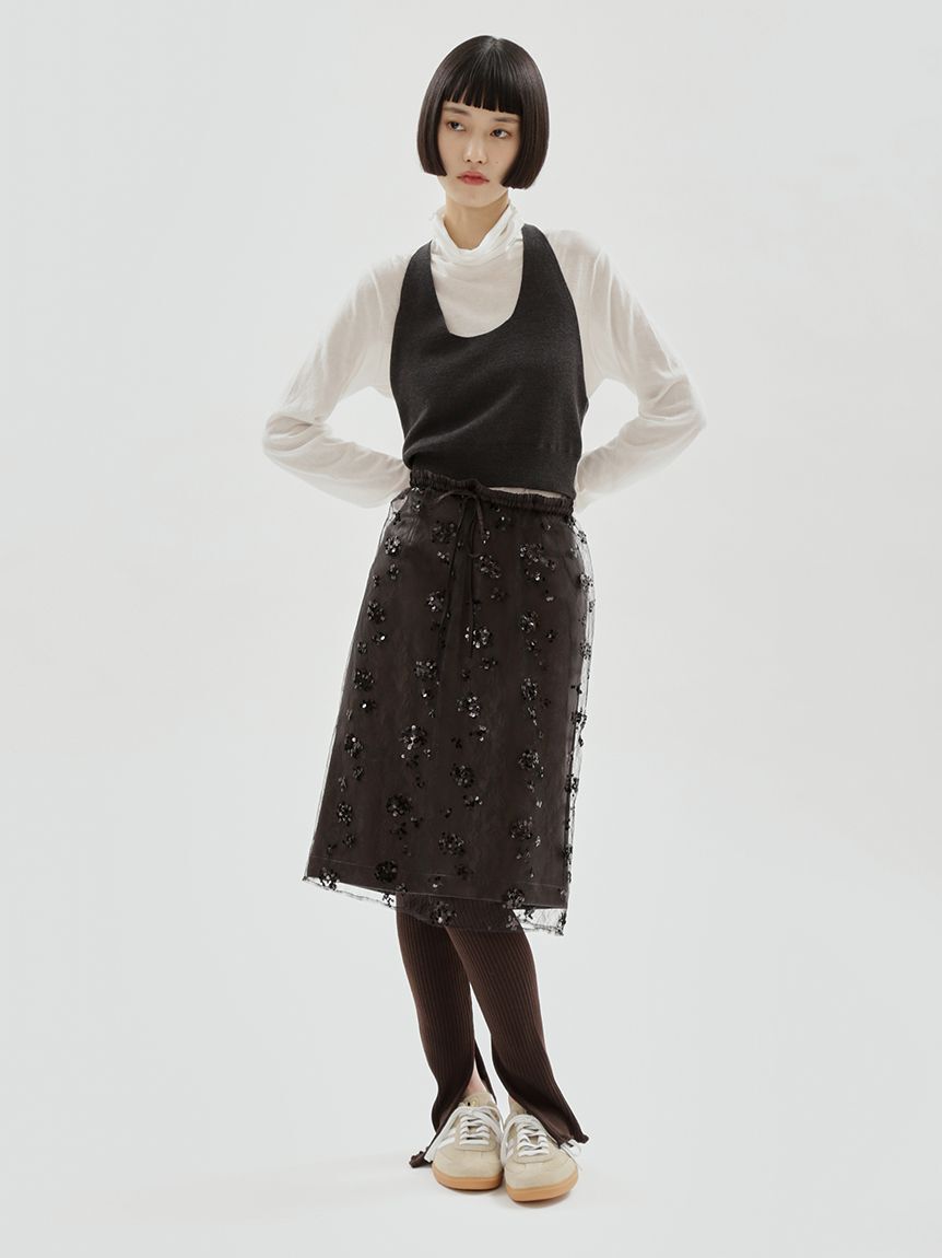 emmi atelier「ウールミックスホルターネックニットビスチェ【セットアップ対応】」|ベスト・ジレ|