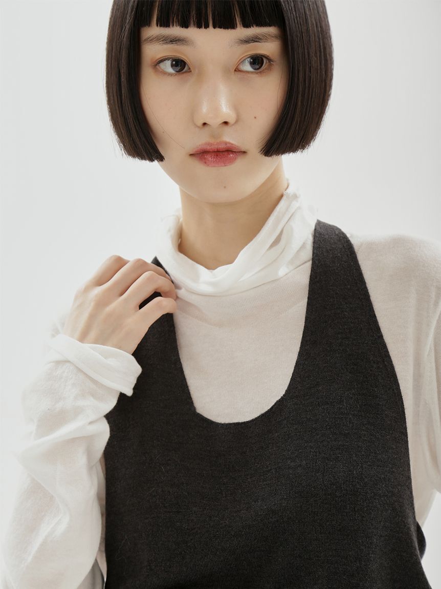 emmi atelier「ウールミックスホルターネックニットビスチェ【セットアップ対応】」|ベスト・ジレ|