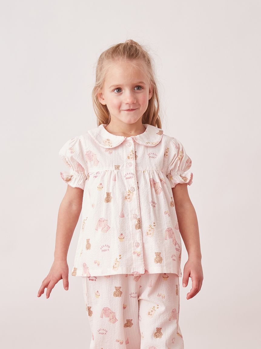 GELATO PIQUE KIDS & BABY「【KIDS】パジャマパーティー柄シャーリングシャツ」|シャツ・ブラウス|
