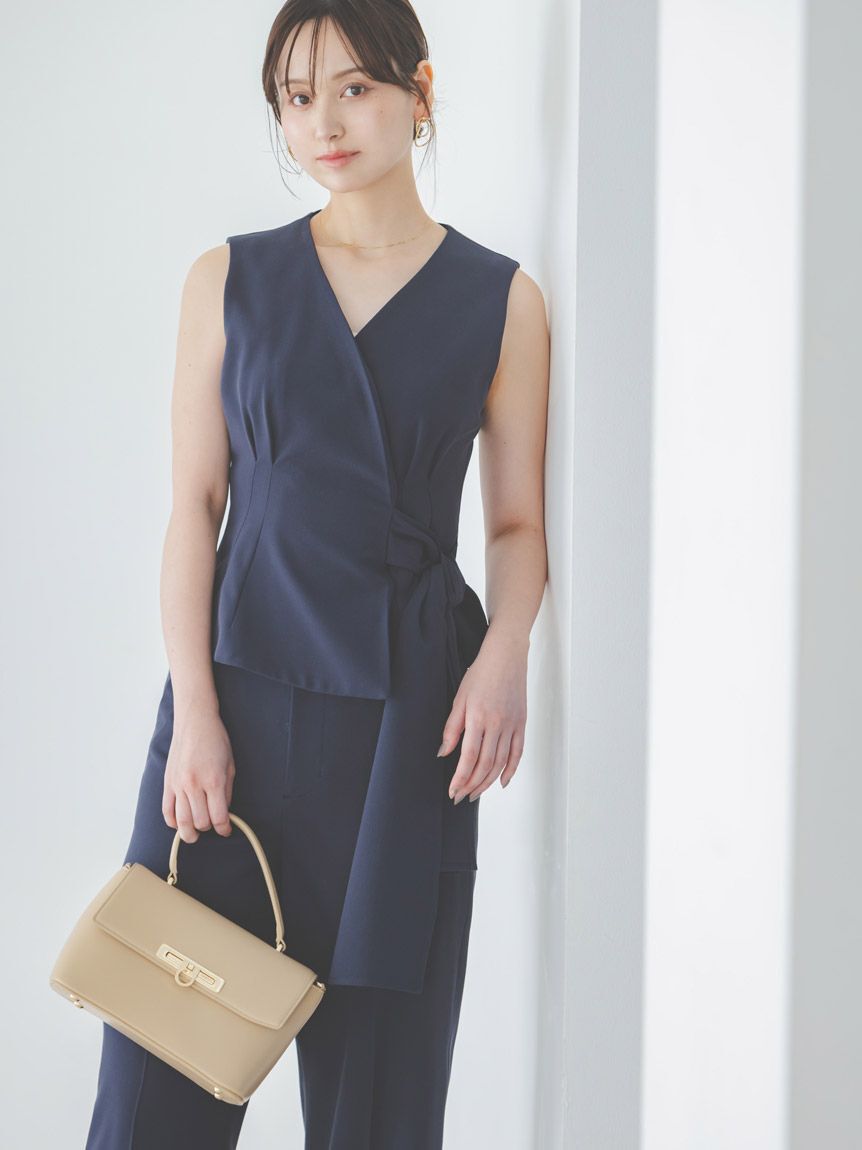 SNIDEL「Sustainableペプラムベストトップス」|シャツ・ブラウス|NVY