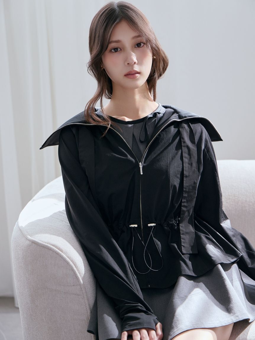 SNIDEL「【WEB限定/LUMISHADE】サンバイザー付きUVカットパーカー」|パーカー|