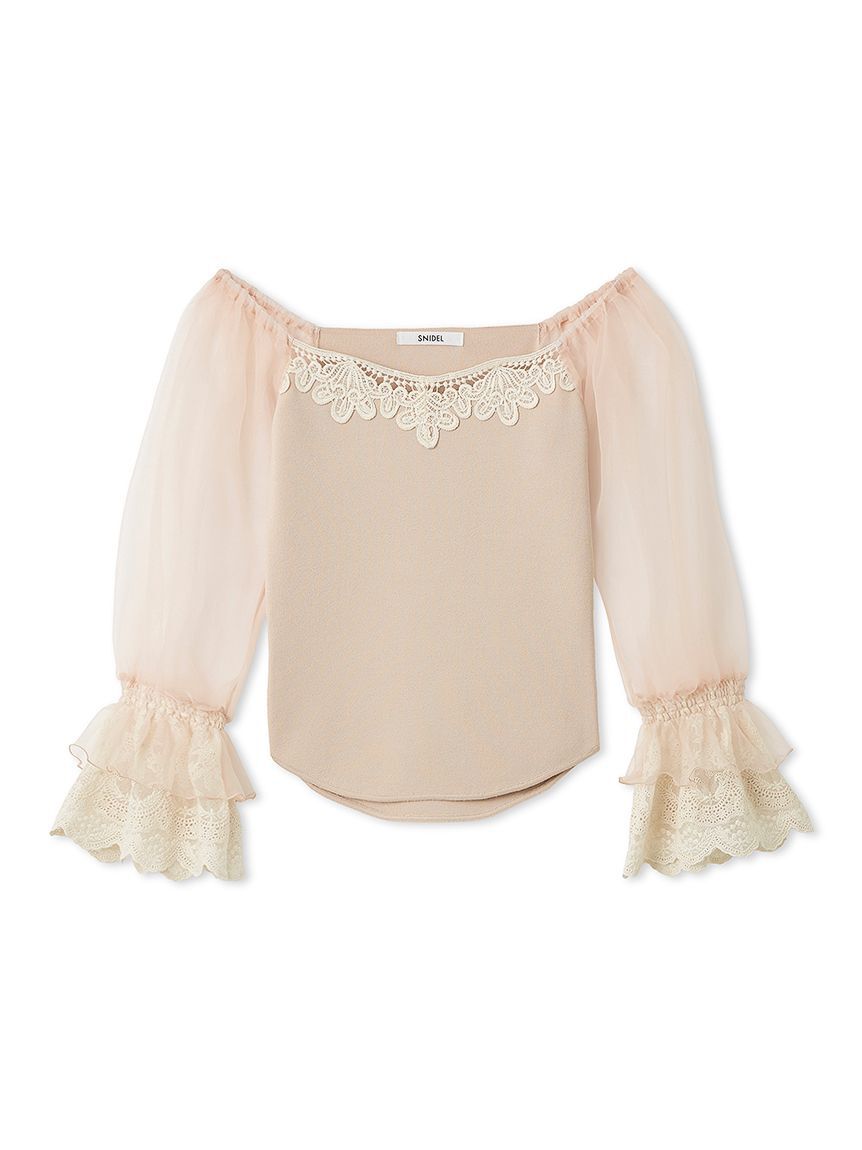 SNIDEL「レースニットドッキングプルオーバー」|ニット・セーター|PBEG