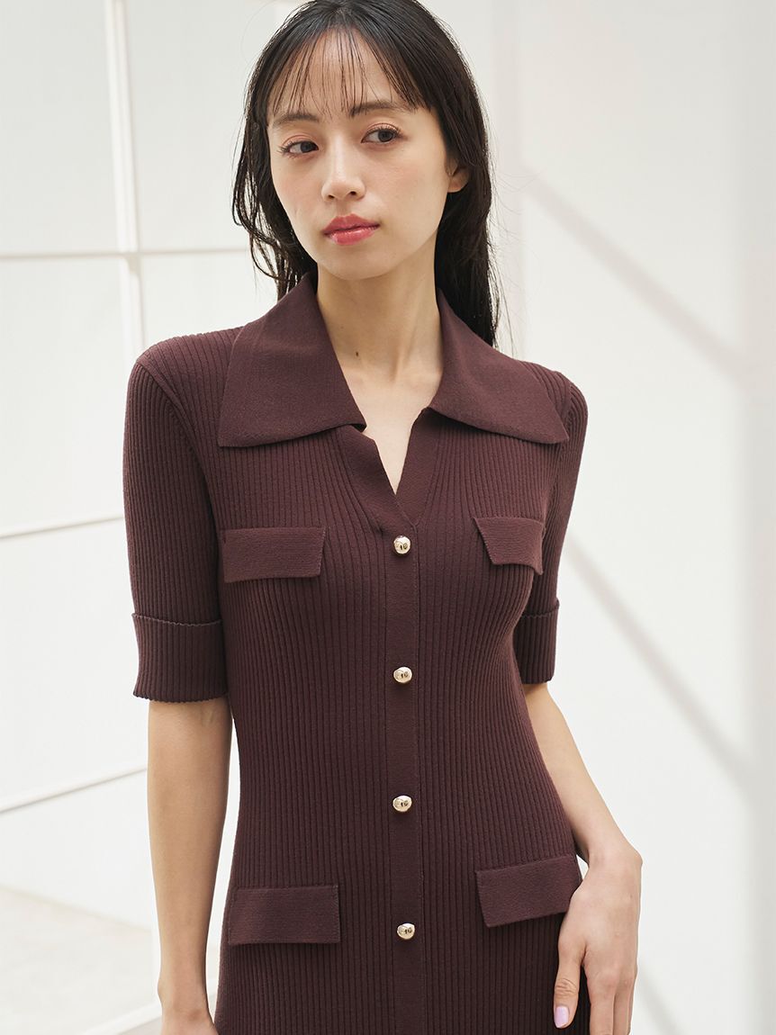 SNIDEL「フロントボタンニットワンピース」|ワンピース|
