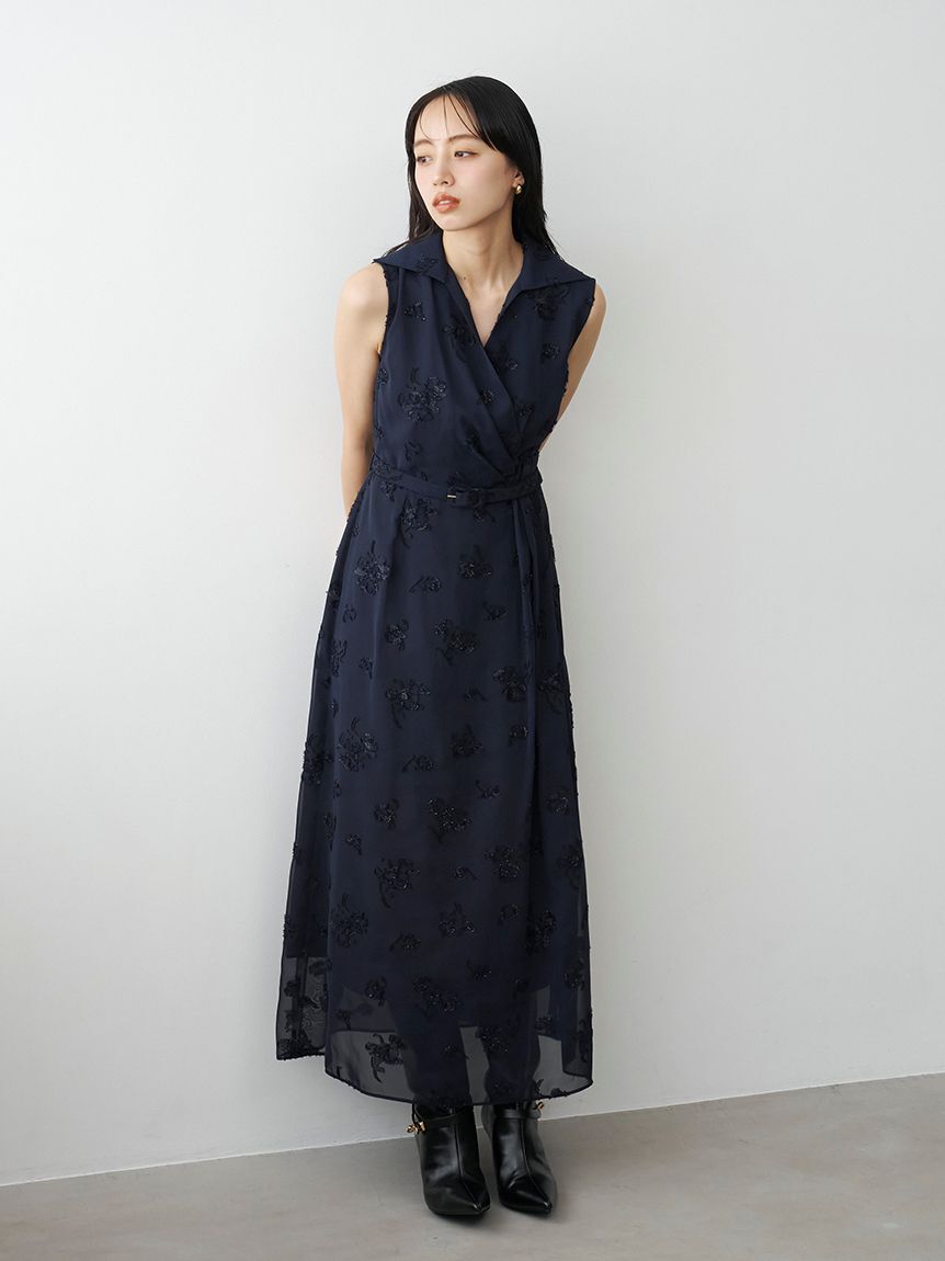 SNIDEL「【HIGH QUALITY】ラメジャガードカシュクールワンピース」|ワンピース|