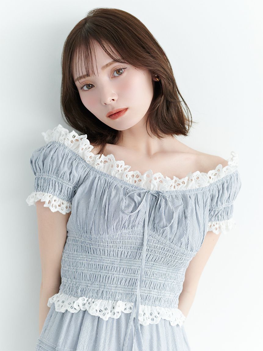 SNIDEL「オフショルロングワンピース」|ワンピース|