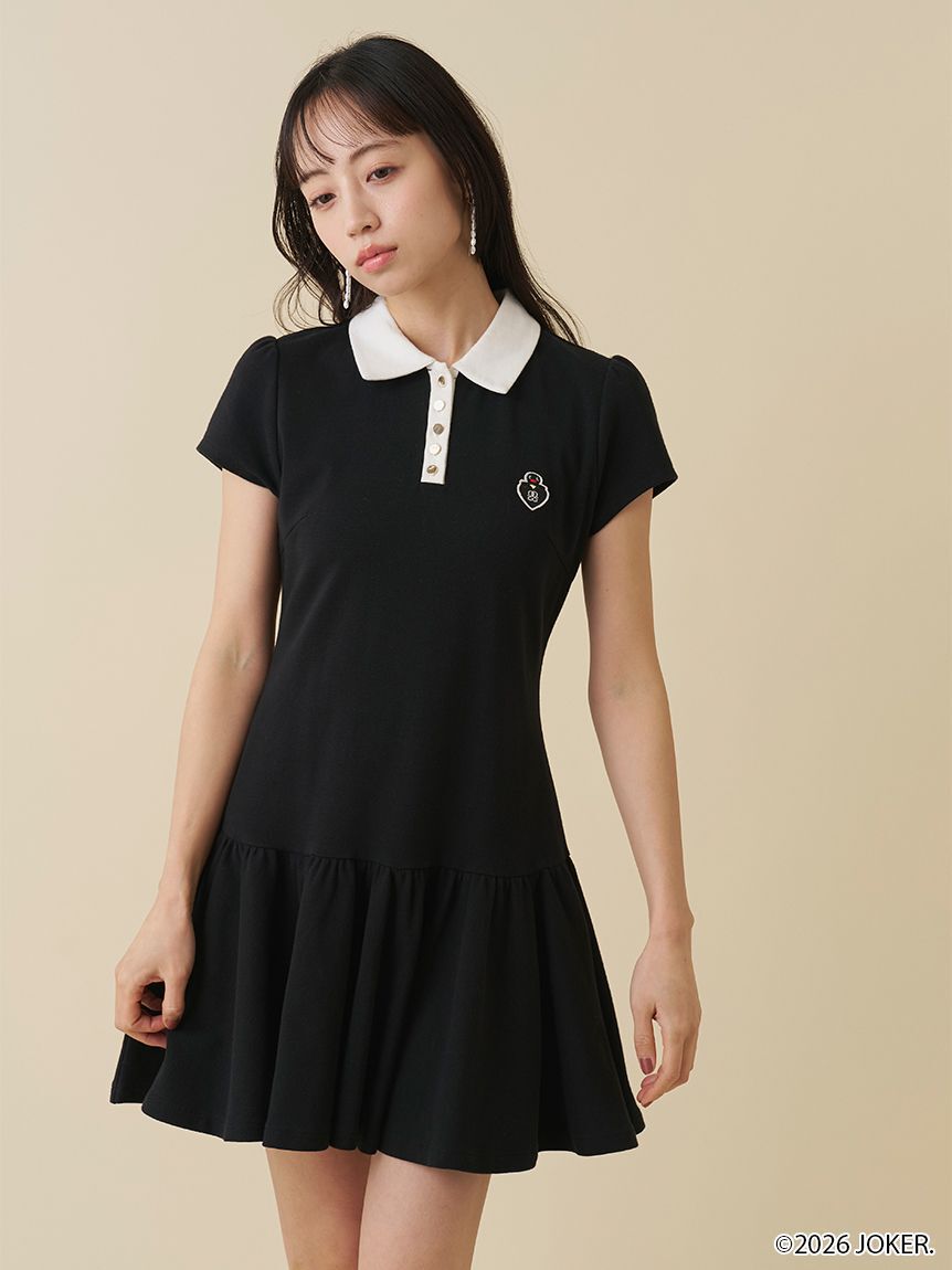 SNIDEL「【PINGU(TM)】ポロカットミニワンピース」|ワンピース|BLK